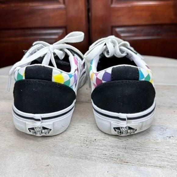 Vans Old Skool Checkerboard Kids Shoes Size 3.5 Black Multicolor Low 500714 - Picture 10 of 12
